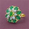 Cubic Zirconia Adjustable Ring With 2 Tone Plating
