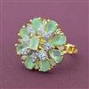 Cubic Zirconia Adjustable Ring With 2 Tone Plating