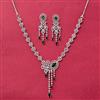 Cz Delicate Necklace Set With Rhodium Plating