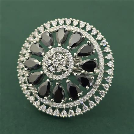 Cz Adjustable Ring With Rhodium Plating