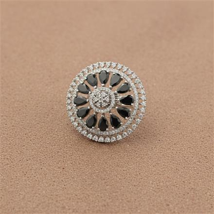 Cz Adjustable Ring With Rhodium Plating