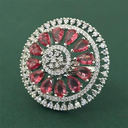Cz Adjustable Ring With Rhodium Plating