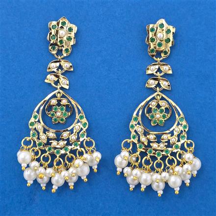 Cubic Zirconia Moti Earring With Gold Plating