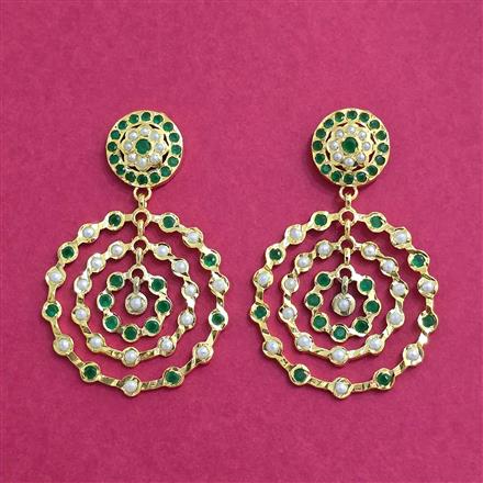Cubic Zirconia Moti Earring With Gold Plating