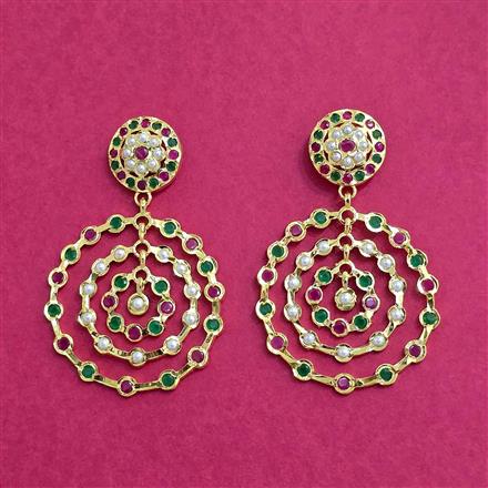 Cubic Zirconia Moti Earring With Gold Plating