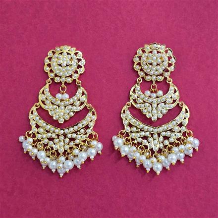 Cubic Zirconia Moti Earring With Gold Plating