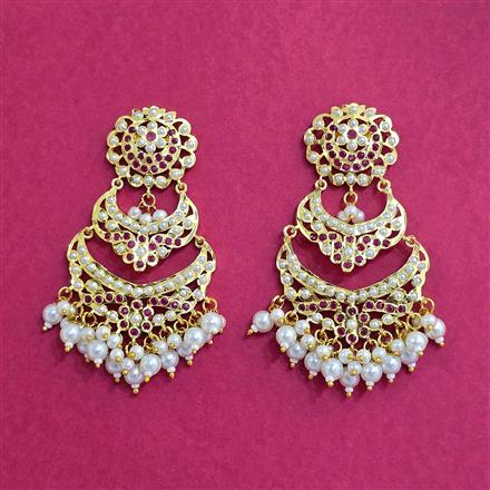 Cubic Zirconia Moti Earring With Gold Plating