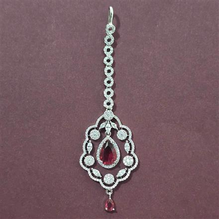 Cubic Zirconia Classic Tikka With Rhodium Plating