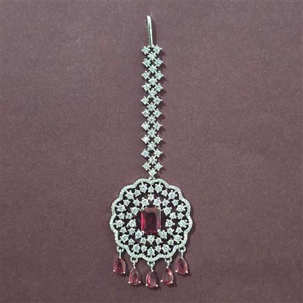 Cubic Zirconia Classic Tikka With Rhodium Plating