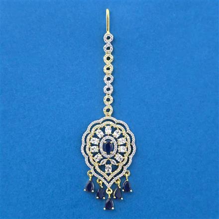 Cubic Zirconia Classic Tikka With 2 Tone Plating