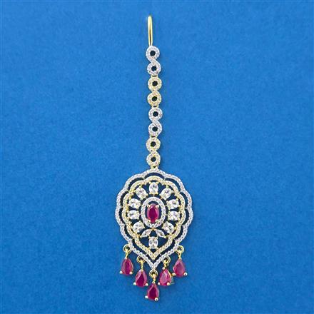 Cubic Zirconia Classic Tikka With 2 Tone Plating