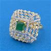 Cubic Zirconia Adjustable Ring With 2 Tone Plating