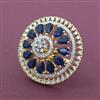 Cubic Zirconia Adjustable Ring With 2 Tone Plating