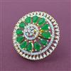 Cubic Zirconia Adjustable Ring With 2 Tone Plating
