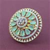 Cubic Zirconia Adjustable Ring With 2 Tone Plating