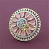 Cubic Zirconia Adjustable Ring With 2 Tone Plating