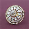 Cubic Zirconia Adjustable Ring With 2 Tone Plating