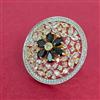 Cubic Zirconia Adjustable Ring With 2 Tone Plating