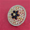 Cubic Zirconia Adjustable Ring With 2 Tone Plating