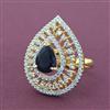 Cubic Zirconia Adjustable Ring With 2 Tone Plating