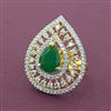 Cubic Zirconia Adjustable Ring With 2 Tone Plating