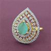 Cubic Zirconia Adjustable Ring With 2 Tone Plating