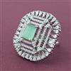 Cubic Zirconia Adjustable Ring With Rhodium Plating