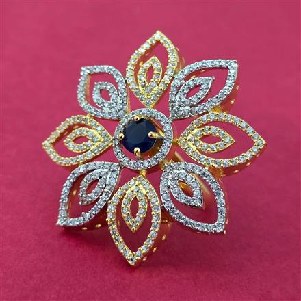 Cz Classic Ring With 2 Tone Plating