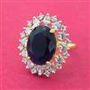 Cz Adjustable Ring With 2 Tone Plating