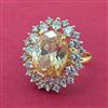 Cz Adjustable Ring With 2 Tone Plating
