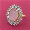 Cz Adjustable Ring With 2 Tone Plating
