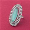 Cz Classic Ring With Rhodium Plating