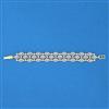 Cubic Zirconia Classic Bracelet With Mehndi 2 Tone Rhodium Plating