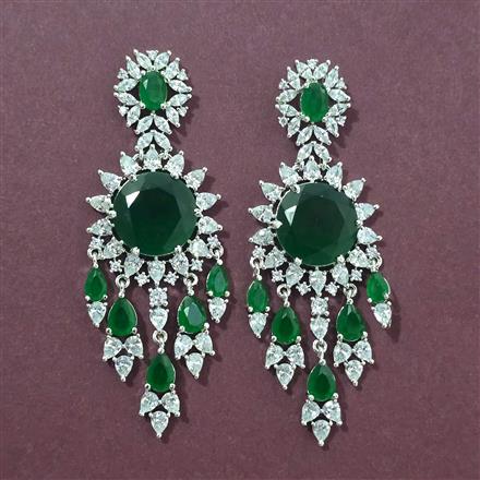 Cubic Zirconia Classic Earring With Rhodium Plating