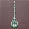 Cubic Zirconia Classic Tikka With Rhodium Plating