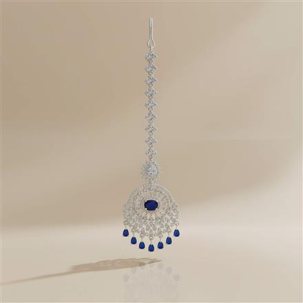 Cubic Zirconia Classic Tikka With Rhodium Plating