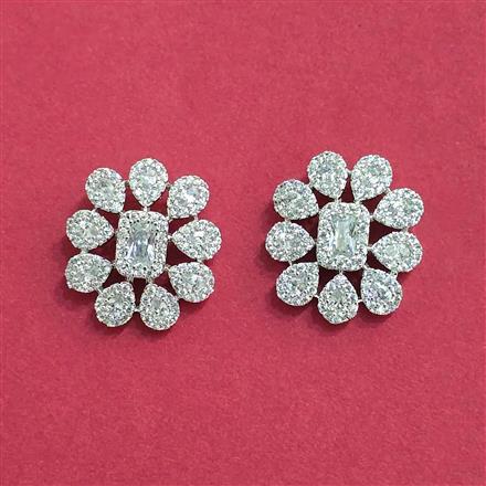 Cubic Zirconia Tops With 2 Tone Rhodium Plating