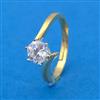 Cubic Zirconia Adjustable Ring With Mehndi 2 Tone Rhodium Plating