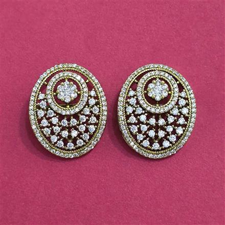 Cubic Zirconia Tops With Mehndi 2 Tone Rhodium Plating