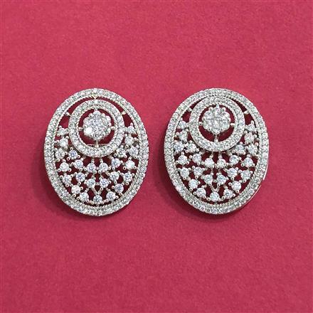 Cubic Zirconia Tops With Mehndi 2 Tone Rhodium Plating