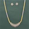 Cz Classic Pendant Set With 2 Tone Rhodium Plating