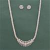 Cz Classic Pendant Set With 2 Tone Rhodium Plating