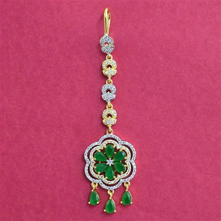 Cubic Zirconia Classic Tikka With 2 Tone Plating