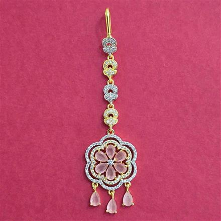 Cubic Zirconia Classic Tikka With 2 Tone Plating