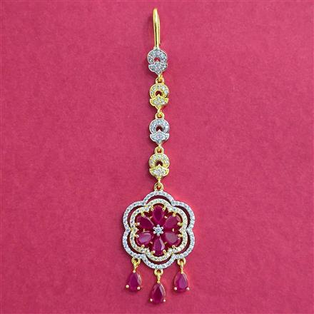 Cubic Zirconia Classic Tikka With 2 Tone Plating