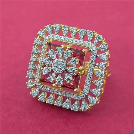 Cz Classic Ring With 2 Tone Plating