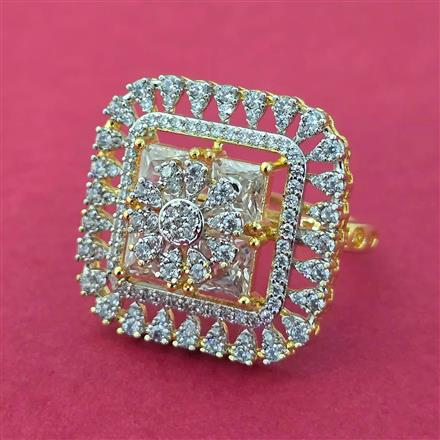 Cz Classic Ring With 2 Tone Plating