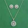 Cz Classic Pendant Set With 2 Tone Plating