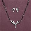 Cubic Zirconia Classic Mangalsutra With 2 Tone Rhodium Plating
