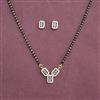 Cubic Zirconia Classic Mangalsutra With 2 Tone Rhodium Plating